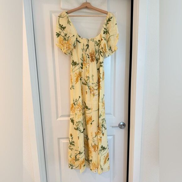 NWOT Reformation Gloria Dress in Honeyglow Floral Yellow Dress, size 2 - Picture 8 of 14